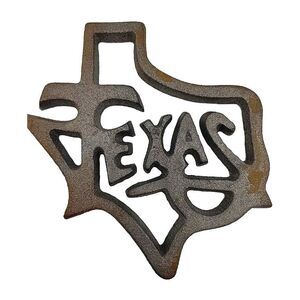State of Texas Wall Plaque Sign Cast Iron Western Home Garden Fence Metal Decor